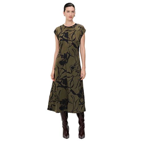 Veronika Maine Olive Lillies Midi Dress